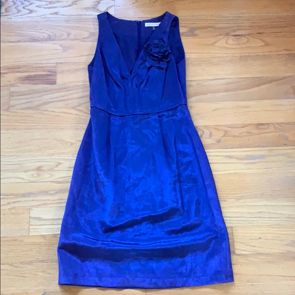 V-Neck Purple Rebecca Taylor Dress